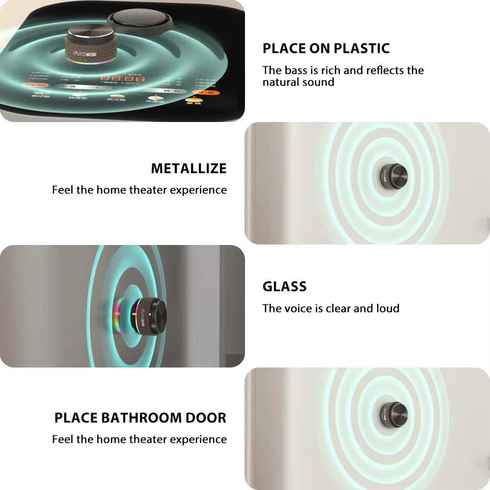 Bone Conduction Wireless Speaker Portable with Magnetic Adsorption Function BT Speaker Neon Light Waterproof Music Player