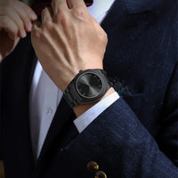 Modern Minimalist Personality Creative All-Black Men'S Watch Arabic Digital Sports Leisure Alloy Men'S Watch Unique Design Watch