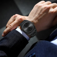 Modern Minimalist Personality Creative All-Black Men'S Watch Arabic Digital Sports Leisure Alloy Men'S Watch Unique Design Watch